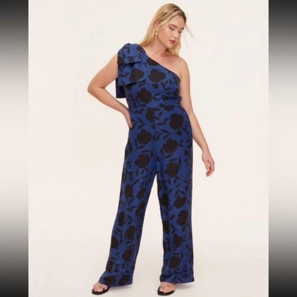 Kate Spade X Target Women’s Size 8 Floral One Shoulder Linen Blend Jumpsuit nwt